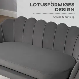 Homcom Sofa zwei-Sitzer, 2er couch, Grau 130 x 63 x 75 cm