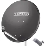 Schwaiger 80cm anthrazit + Single LNB