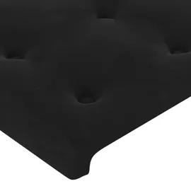 vidaXL Boxspringbett mit Matratze & LED Schwarz 180x200 cm Samt