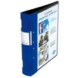 Wedo 5818003 Ordner Ergogrip (A4, 4-Ringmechanik, Kunststoff, 31,3 x 5,6 x 28,0 cm) schwarz/blau