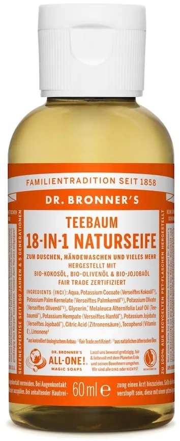 Dr. Bronner's Teebaum - 18in1 Naturseife 60ml Seife 



