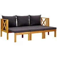 DOTMALL Gartenbank Holz, 3-Sitzer, mit Sitzkissen, 179 cm grau