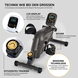 Sportplus I Mini-Heimtrainer für Zuhause kleiner Beintrainer Trainingscomputer, Pedaltrainer, 8 Widerstandsstufen, Pedale wie beim Crosstr... - Schwarz