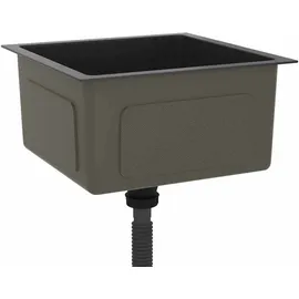 vidaXL Handgemachte Einbauspüle Schwarz Edelstahl -