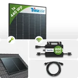 445Wp Balkonkraftwerk 1x445Wp Trina Bifazial Black Frame Hoymiles HMS-800W Schrä...