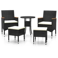 vidaXL 5-tlg Garten-Lounge-Set Poly Rattan Schwarz Modell 5