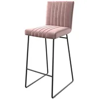 DeLife Barstuhl Luiga-Flex Samt Rosé Kufengestell Metall, Barstühle
