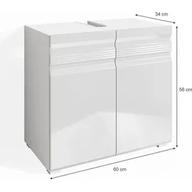 Vicco Waschbeckenunterschrank FREDDY Weiß hochglanz 60 x 56 cm,