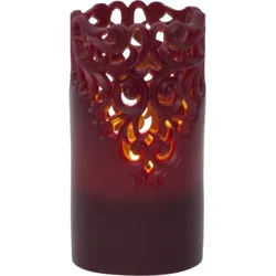 LED-Wachskerze "Clary", Farbe: weinrot,