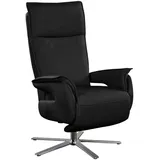 Livetastic Fernsehsessel, Schwarz, Leder, Echtleder, Nappaleder, 77x116x80 cm, Relaxfunktion, Netzbetrieb, Wohnzimmer, Sessel, Fernsehsessel