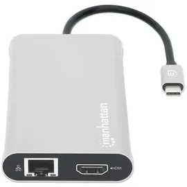 Manhattan USB-C PD 12-in-1-Dockingstation mit MST für drei HDMI-Monitore