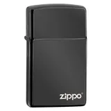 Zippo Slim® High Polish Black Zippo Logo Sturmfeuerzeug