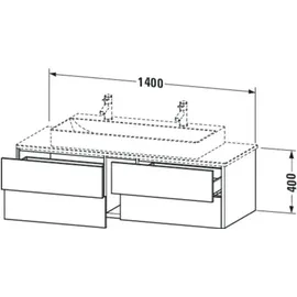 Duravit XSquare Waschtischunterbau wandhängend XS4915, 4 Schubkästen, 1400 x 54,8 cm,