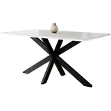 Mirjan24 Esstisch, Weiß, Schwarz, Holzwerkstoff, Marmor Optik, Rechteckig,Rechteckig, 160x74x90 cm, Esszimmer, Tische, Esstische