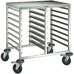 B.PRO RWRA 852, Regalwagen aus rostfreiem Edelstahl mit stahlverzinkten Rollen, fahrbar