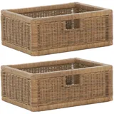 Set/2 Stabiler Regalkorb Schubfach Rattan Regalkorb Schrankkorb (Hellbraun)