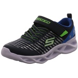 SKECHERS Twisty Brights NOVLO Sneaker, Navy & Blue Textile/Lime & Silver Trim, 35