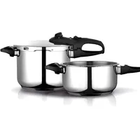 FAGOR Duo Super schneller Schnellkochtopf, Edelstahl, alle Herdarten, volle Induktion, sehr robuster Impaksteel-Boden, 5 Sicherheitssysteme, 2 Druckstufen (4 l + 6 l)