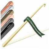 JK Trade Schuhlöffel 62cm Edelstahl Gold poliert (1-tlg., extra lang & stabil), Metall Schuhanzieher lang zum Stehen, Aufhängbar, 2mm Extra Stabil goldfarben
