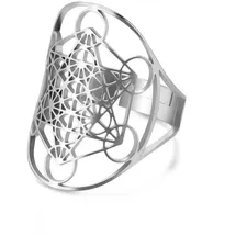 Saraswati Ring "Metatron" Edelstahl offen verstellbar