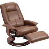 HOMCOM Relaxsessel Drehbar Fernsehsessel mit Liegefunktion, Fußstütze, Liegesessel mit Armlehne, Holzbeine für Wohnzimmer, Schlafzimmer, Kunstleder,