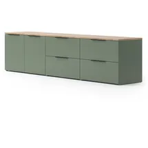 Vicco Wohnwand, Wido, Grün/Sonoma, 3 Teile, (80 x 40 x 50 cm, Wohnzimmer, Wohnwände, Anbauwände