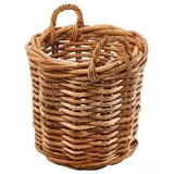 Kobolo Aufbewahrungskorb Rattankorb Holzkorb Cane mit Henkeln Gr M (1 St) braun