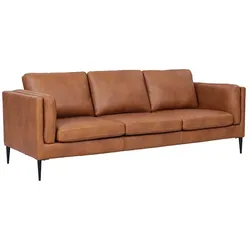 Couch Leder Sofa in Cognac Braun aus Echtleder