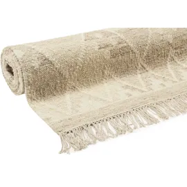 Green Looop Teppich GREEN LOOOP "Vermont GL-82101", beige (beige, braun), B:80cm H:5mm L:150cm, Baumwolle, Schurwolle, Teppiche, Teppich, handgewebter Naturfaserteppich aus 80% Wolle 20% Baumwolle, Wohnzimmer