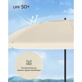 Songmics Sonnenschirm Ø 200 cm Beige