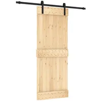 vidaXL Natürlich und Schwarz rechts 80 x 210 cm Braun