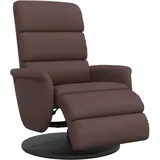 vidaXL Relaxsessel mit Fußteil Kunstleder 98 x 106 x 0 cm Braun drehbar