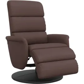 vidaXL Relaxsessel mit Fußteil Kunstleder 98 x 106 x 0 cm Braun drehbar
