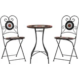vidaXL Mosaik-Bistro-Set 60 x 60 cm Orange/Weiß