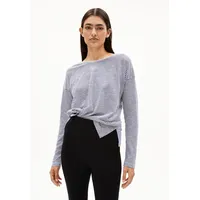 ARMEDANGELS Damen Longsleeve aus Bio-Baumwolle Loose Fit Oatmilk-Blue Noon