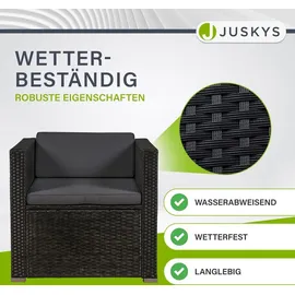 Juskys Punta Cana L Polyrattan Lounge schwarz/dunkelgrau