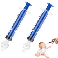 Clundoo Baby Nasendusche, 2 Stück Wiederverwendbare Nasenreiniger, Nasenspüler für Babys, Aus Silikon Sicherer und Komfortabel (Blau)
