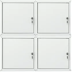 PROREGAL Mega Deal 4x Schließfachwürfel Cubic, HxBxT 35x35x35cm, Grau, Spind Spindschrank Schließfachschrank Schließfachgarderobe Metall