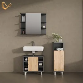 livinity Waschbeckenunterschrank 60 x 54 cm Grau