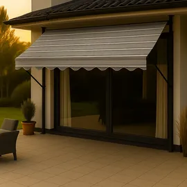 Angerer Klemmmarkise Exklusiv 400 cm grau/weiß