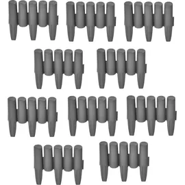 casa.pro [casa.pro] 60er Set Palisade Beetumrandung Dunkelgrau Länge 1620cm - Dunkelgrau