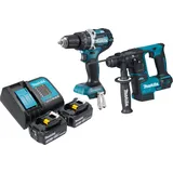 Makita Makita, Elektrowerkzeug Set, DLX 2278 SF Akku Kombo Kit + DHP 484 Schlagbohrschrauber 54 Nm + DHR 171 Bohrhammer 1,2 J +