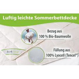 franknatur Sommerdecke 140x220 Lyocell Lyocell Bettdecke Bio Baumwolle Decke Sommer