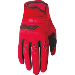 Shot Vision Motocross Handschuhe, rot, Größe L für Männer