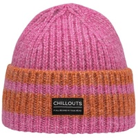 chillouts Strickmütze Cooper Hat mit Kontrast-Streifen orange|rosa 