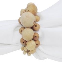 Serviettenring Wood Beads Ø 7 cm Holz, Textil, Natur Braun