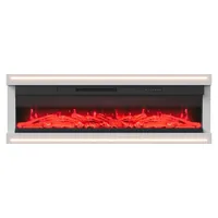 Elektrischer Wandkamin - Hochglanz 152 cm - 12 Farben LED-Flamme - Fernbedienung - 750/1500 W Heizung - Timer - Überhitzungsschutz - Weiß - Weiß