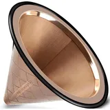 Famanu Kaffeefilter Edelstahl - Breite Basis für Chemex und Hario