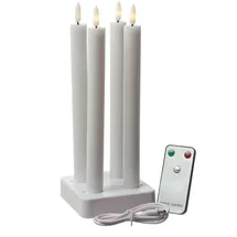 MARELIDA LED Stabkerzen LISA Tafelkerzen Dinnerkerzen wiederaufladbar weiß