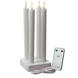 MARELIDA LED Stabkerzen LISA Tafelkerzen Dinnerkerzen wiederaufladbar weiß